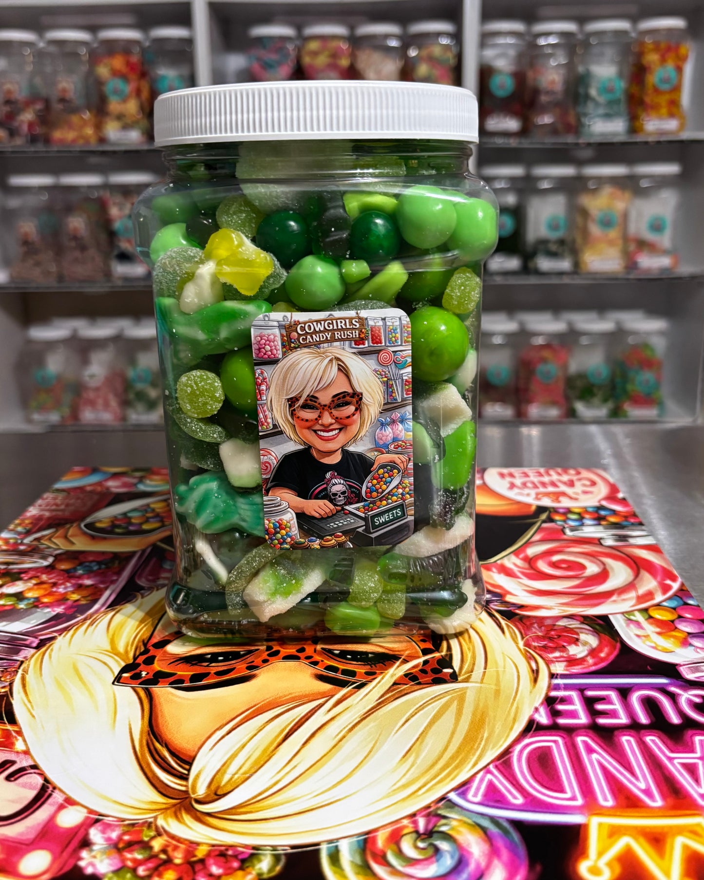 Cowgirls Candy Rush Green Sweet & Sour Mix 6lb Jar