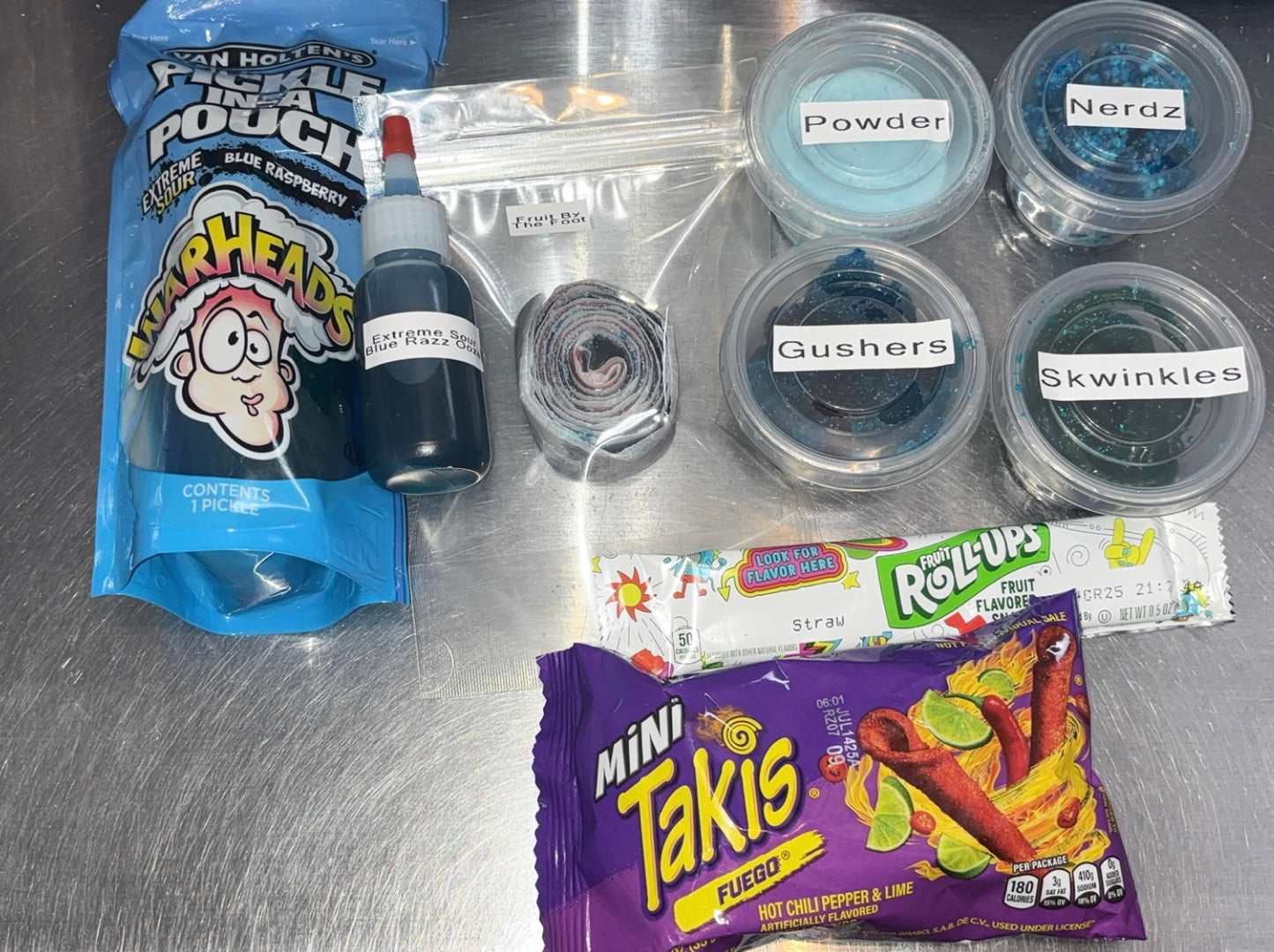 Extreme Sour Warhead Blue Raspberry Pickle Kit