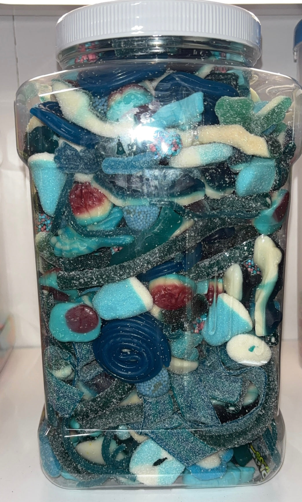 Blue Gummy Candy Jar