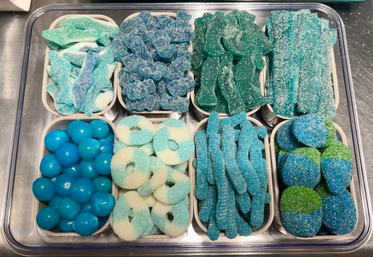 Cowgirls Candy Rush 5lb Sour Blue Razz Snack Tray (Non Customizeable)