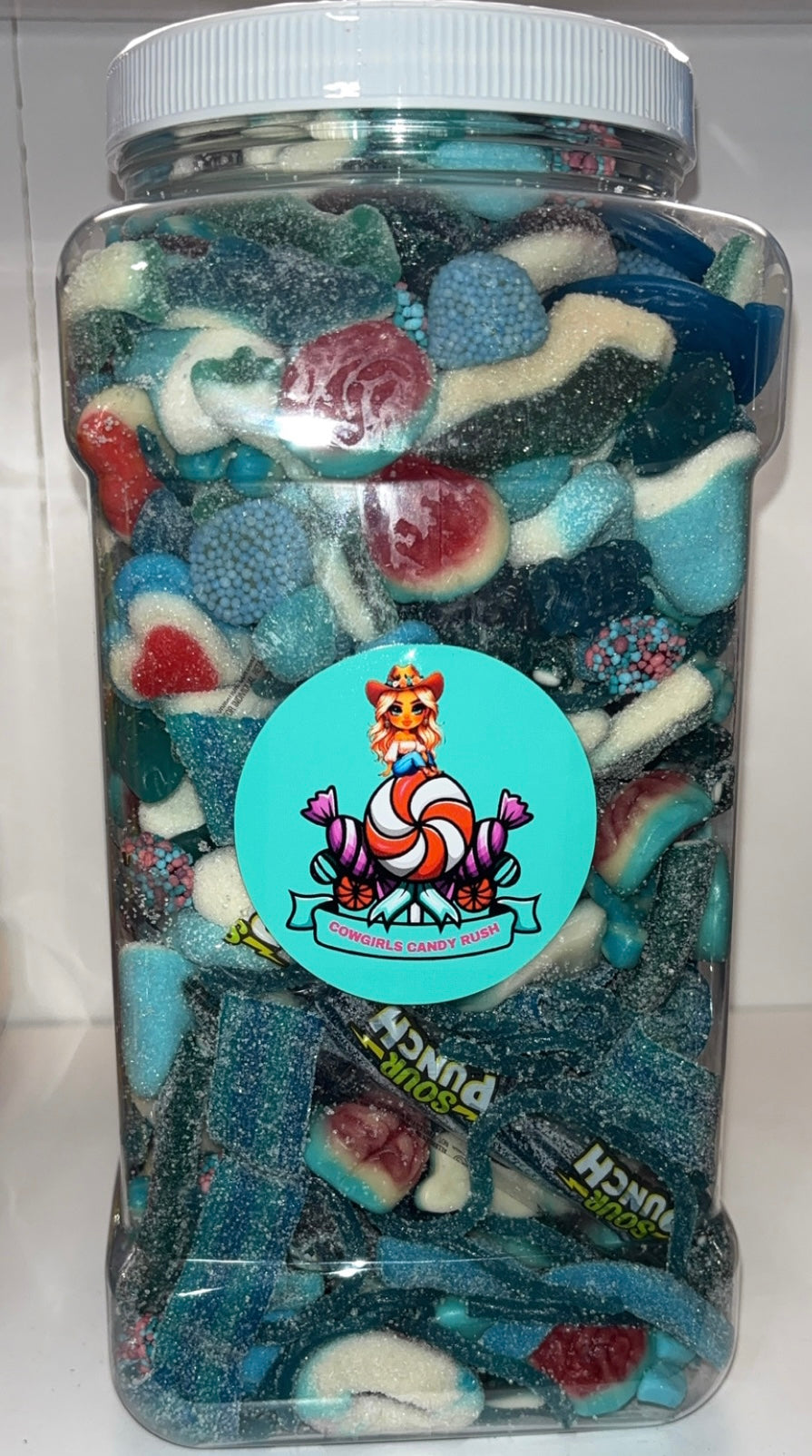 Blue Gummy Candy Jar