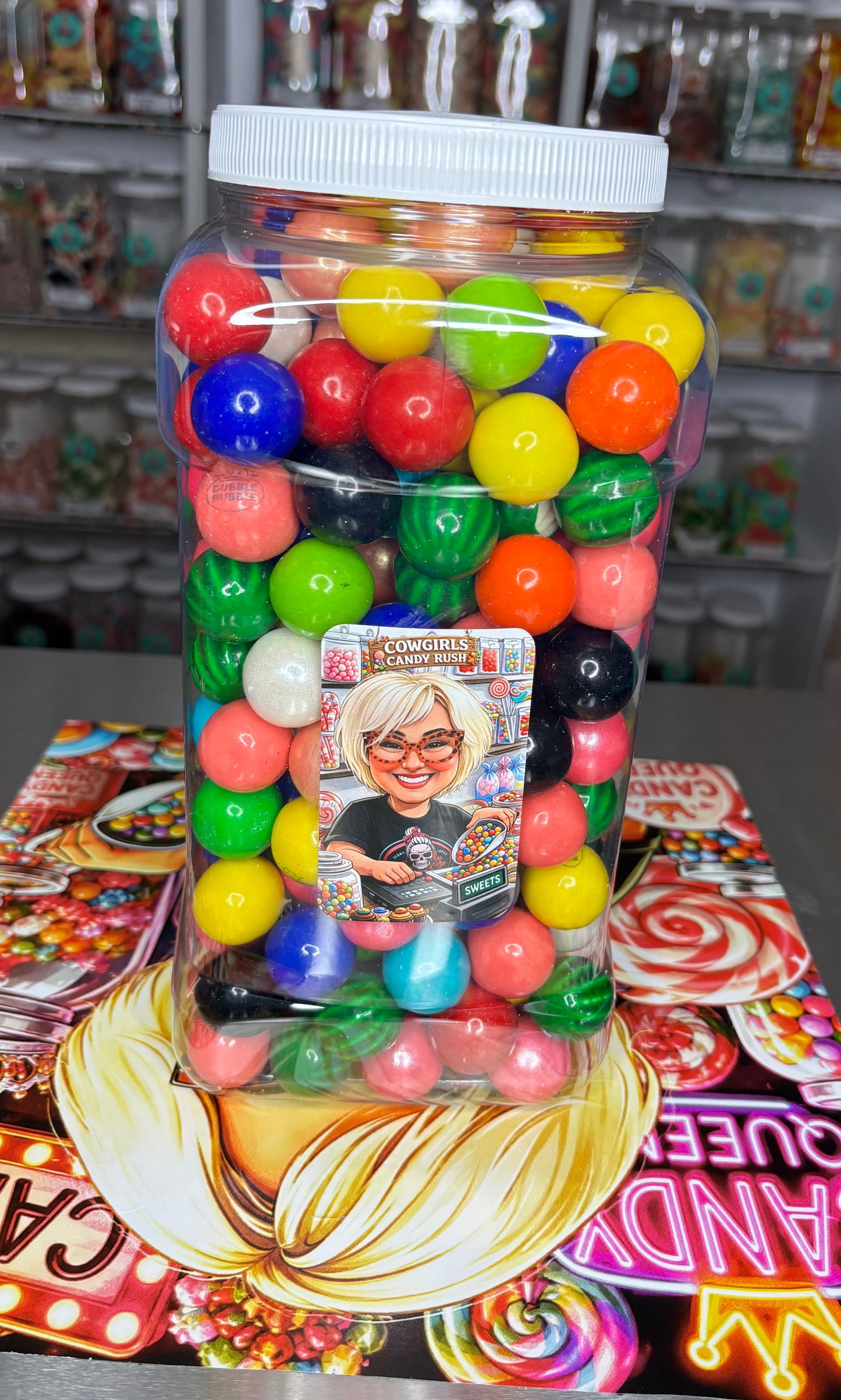 Cowgirls Candy Rush Bubblegum Mix Jar 6lbs