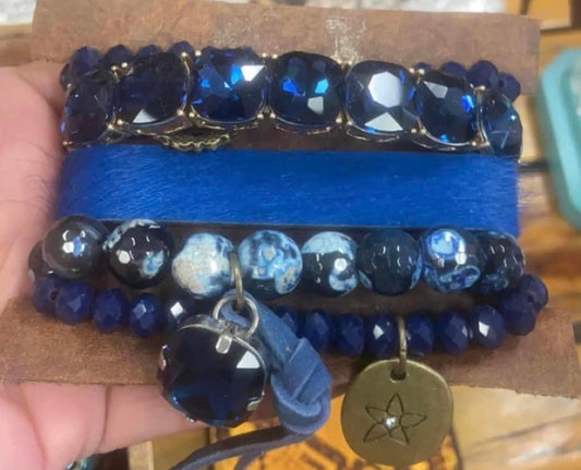 Sandra Ling Bracelet Stack Blue