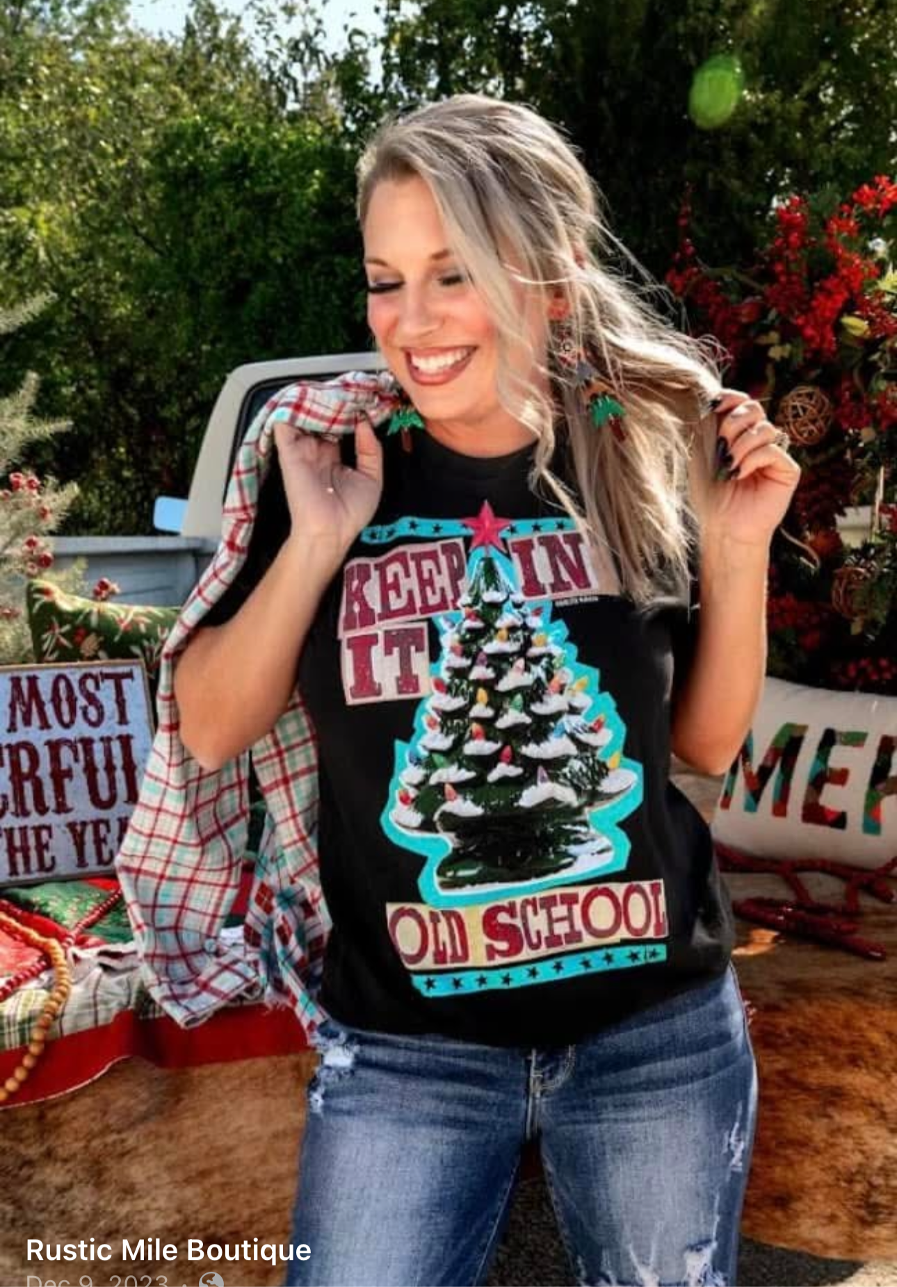 Christmas Tree Keeping It Old School Tee