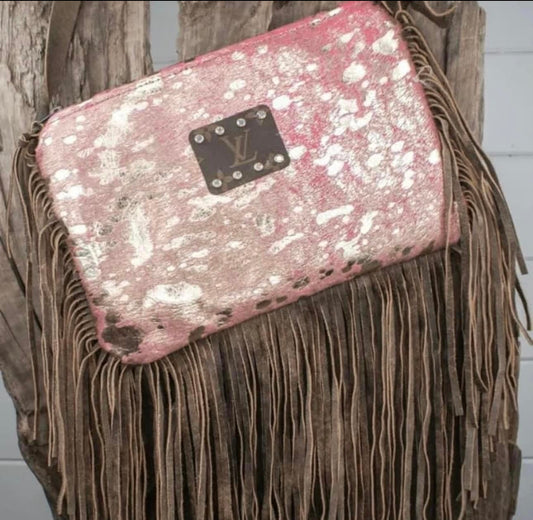 Upcycled Keep It Gypsy Pink Acid Washed Crossbody