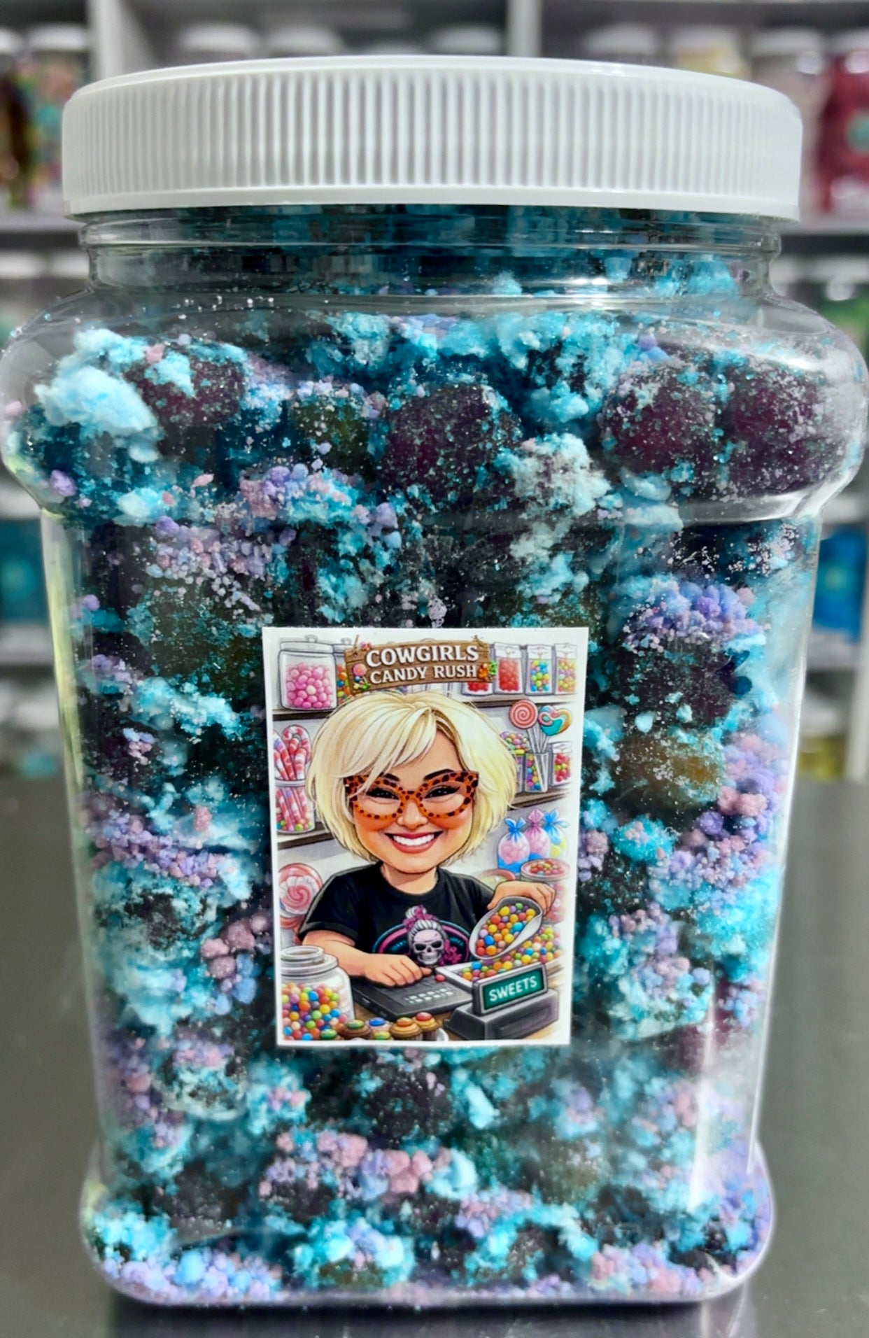Cowgirls Candy Rush Cotton Candy Gushies W/Real Cotton Candy Jars