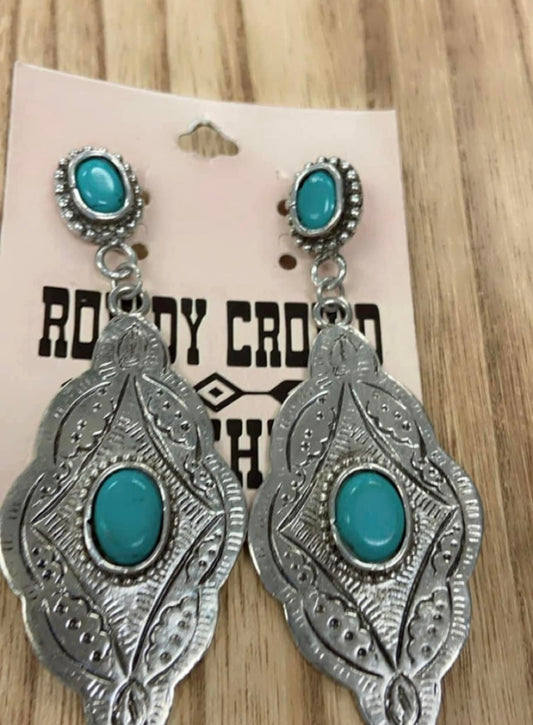 Rowdy Crowd Concho Earrings With TQ