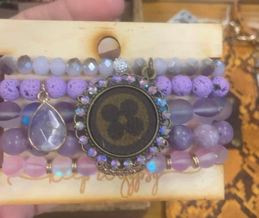 Keep It Gypsy Stack Bracelet Upcycled Purple