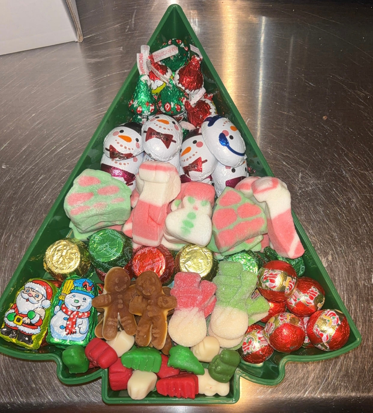 Christmas Tree Candy Box With Chocolate & Gummy Candy