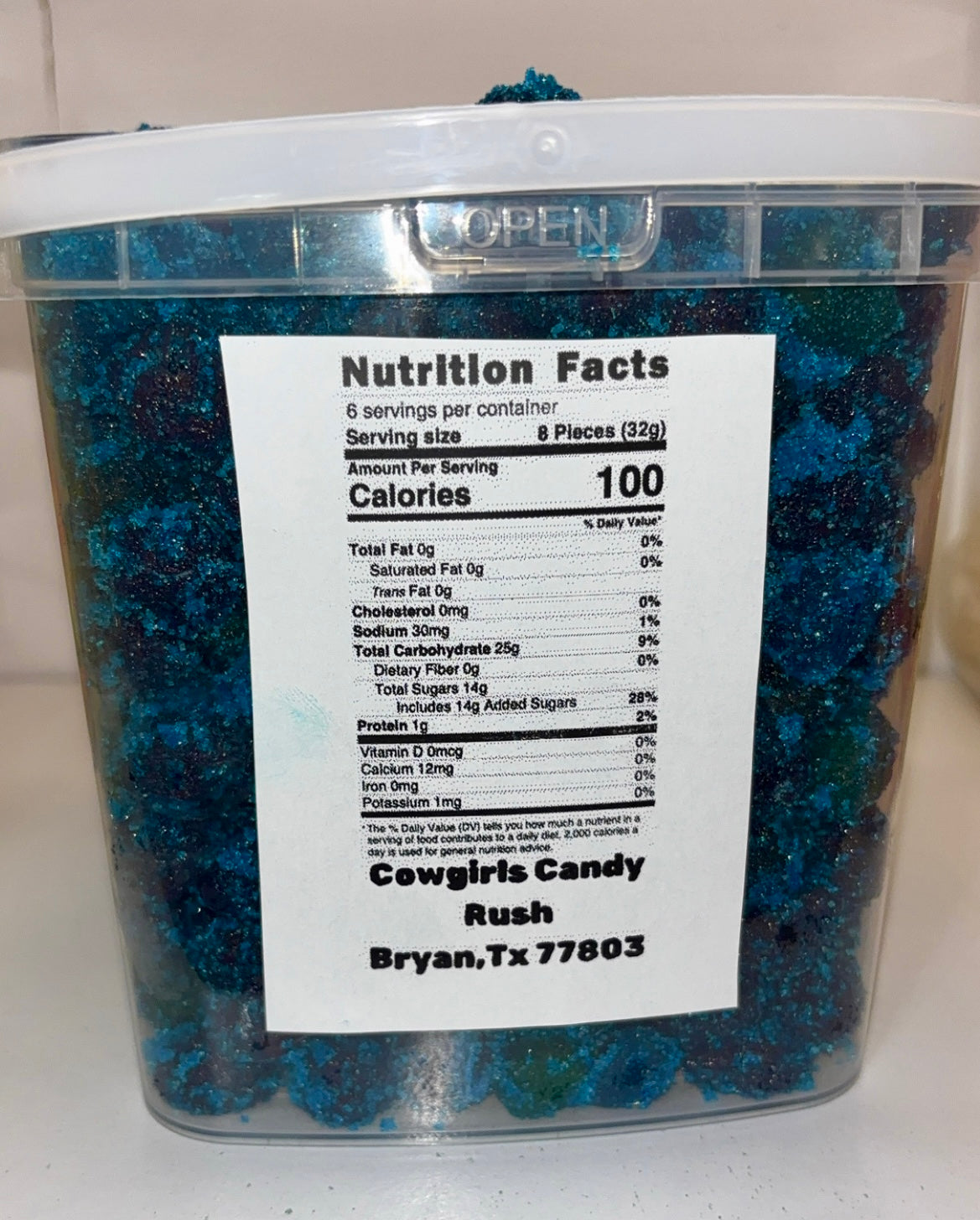 Extreme Sour & Sweet Blue Razz Gushies Bucket 4.5lbs.
