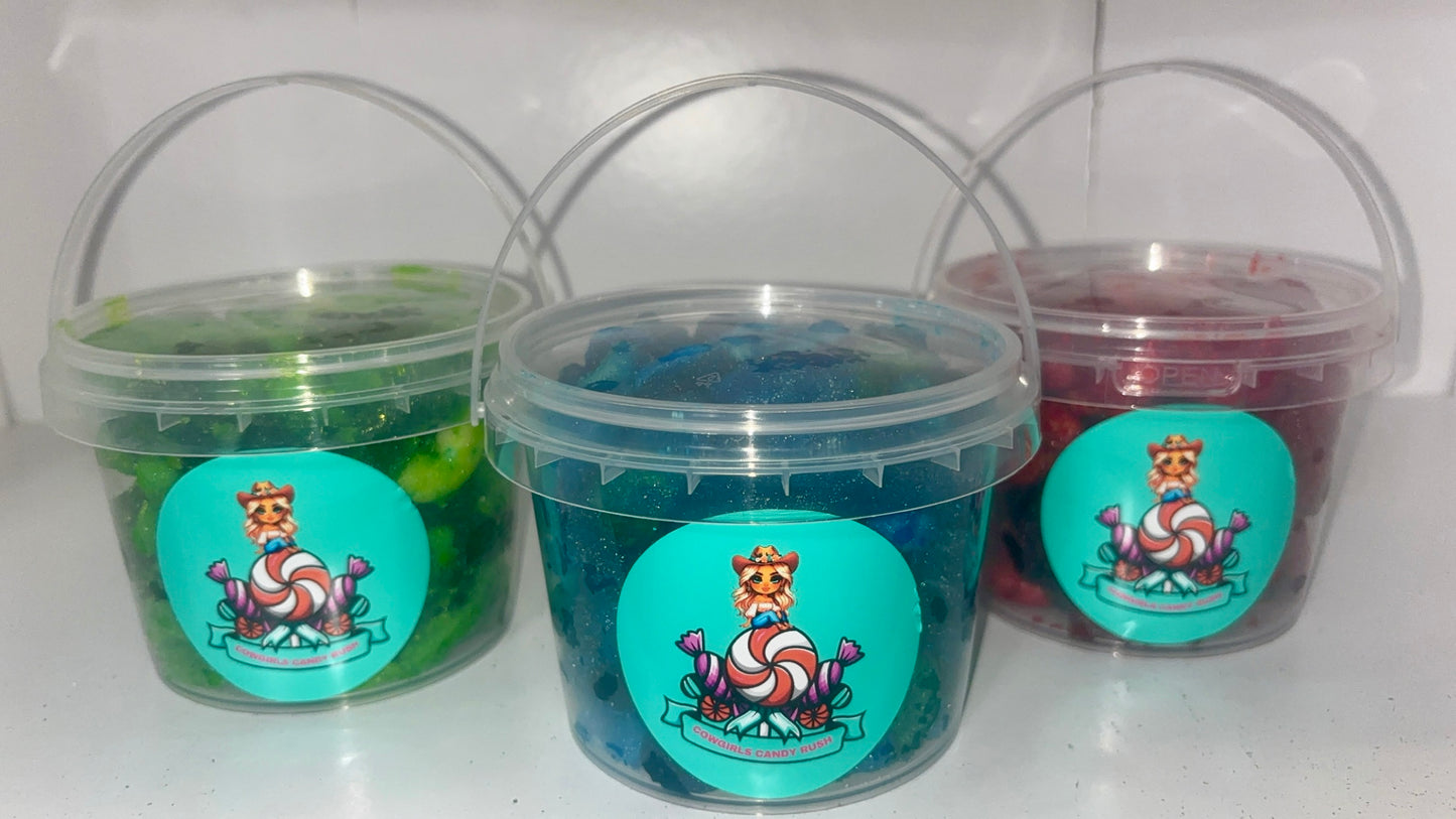 Cowgirls Candy Rush 1lb Gummy Candy Bucket With Sour Powder Coating