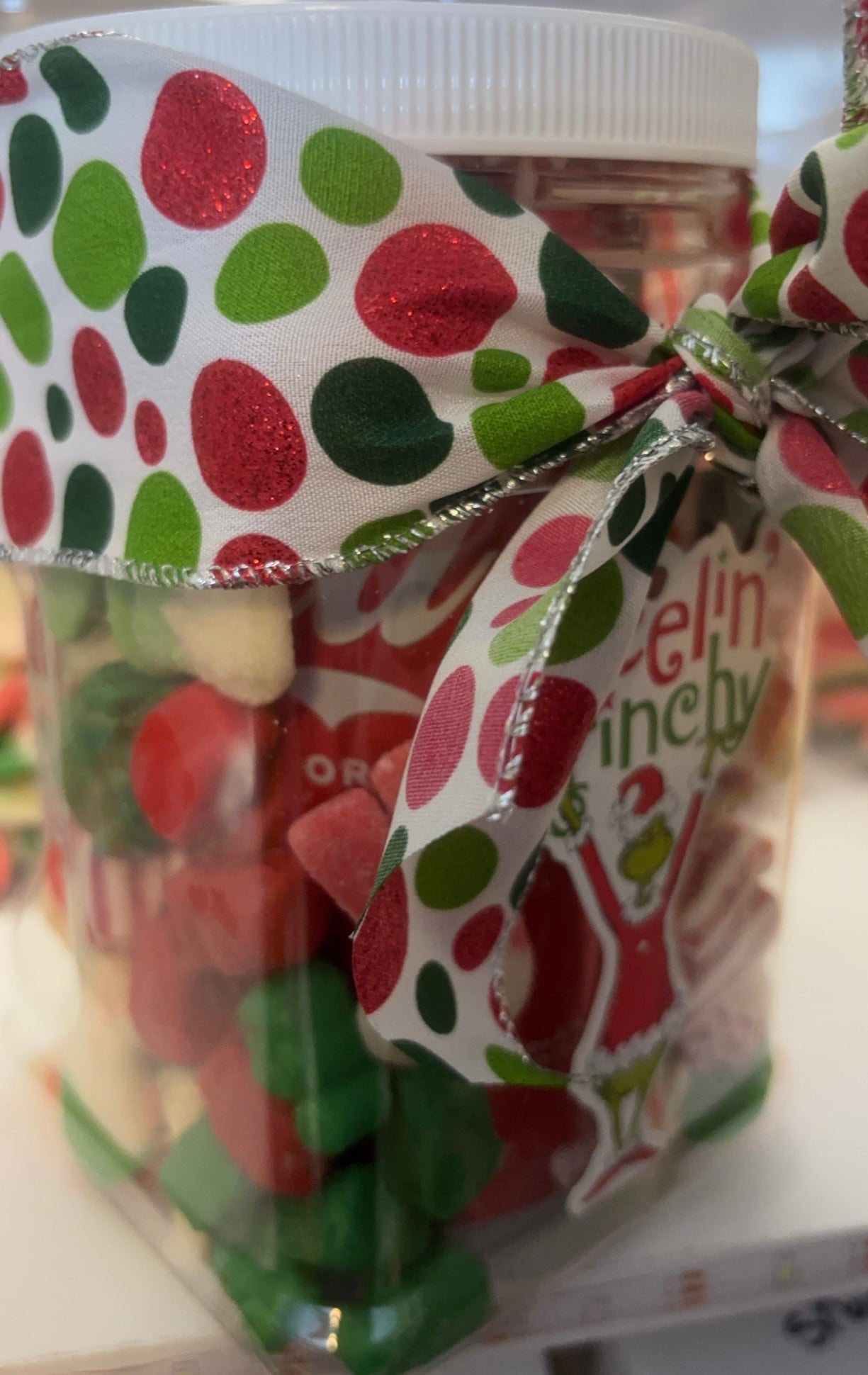 Feeling Grinchy Christmas Candy Jar With Cola Can