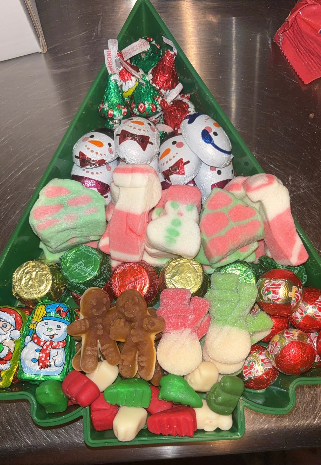 Christmas Tree Candy Box With Chocolate & Gummy Candy